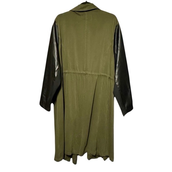 Torrid Olive Green Twill & Faux Leather Midi Length Anorak - Picture 10 of 15